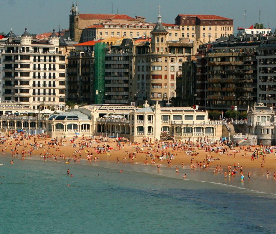San Sebastian Spanien La Concha San Sebastián, der schönsten Stadtstrände Europas